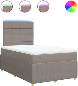 vidaXL Κρεβάτι Boxspring με Στρώμα Taupe 120x200 εκ. Υφασμάτινο