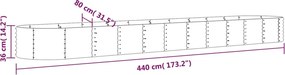 vidaXL Ζαρντινιέρα Ασημί 440x80x36 εκ. Γαλβανισμένος χάλυβας