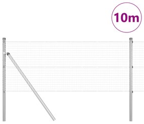 vidaXL Σιδερένιο Πλέγμα  με 7 Στύλους 0.6x10 μ Γαλβανισμένο Σίδερο