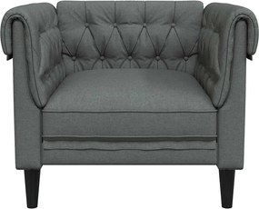 vidaXL Πολυθρόνα Chesterfield Σκούρο Γκρι Υφασμάτινη