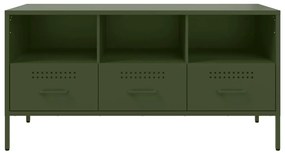 vidaXL Έπιπλο Τηλεόρασης Πράσινο Λαδί 100,5x39x50,5 εκ. από Ατσάλι
