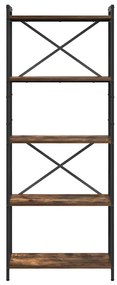vidaXL Βιβλιοθήκη Καπνιστή δρυς 60 x 30 x 153 εκ Επεξεργασμένο ξύλο