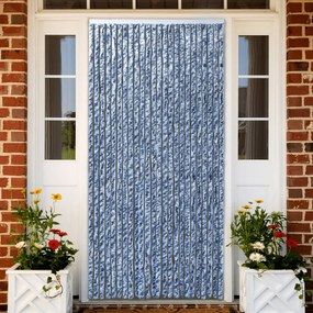Σήτα - Κουρτίνα Πόρτας Μπλε/Λευκό/Ασημί 90 x 220 εκ. από Σενίλ