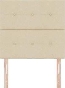 vidaXL Κεφαλάρι με κεφαλάρι Κρεμ 90 cm Τεχνητό Δέρμα