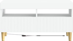 vidaXL Ντουλάπα LED Τηλεόρασης Λευκό Επεξεργασμένο Ξύλο