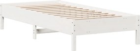 vidaXL Σκελετός Κρεβατιού Χωρίς Στρώμα Λευκό 100x200 εκ. Μασίφ Πεύκο