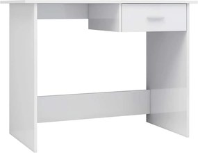 vidaXL Γραφείο Γυαλιστερό Λευκό 100 x 50 x 76 εκ. από Επεξ. Ξύλο