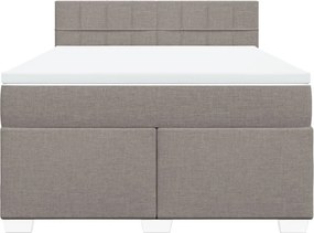 vidaXL Κρεβάτι Boxspring με Στρώμα Taupe 160x200 εκ. Υφασμάτινο