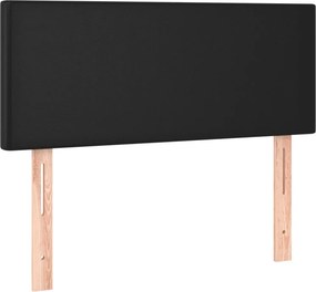 vidaXL Κρεβάτι Boxspring με Στρώμα &amp; LED Μαύρο 90x200 εκ. Συνθ. Δέρμα