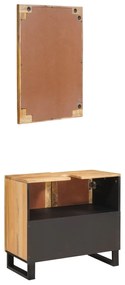 vidaXL Σετ Μπάνιου με αποθήκευση 2 pcs Καφέ Στερεό ξύλο μάνγκο