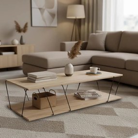 Tραπέζι σαλονιού Tars οακ-μαύρο 120x48x30εκ 120x48x30 εκ.