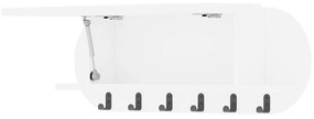 Κρεμάστρα Τοίχου 6 Θέσεων Kroma 855DTE5155 84x15,5x28,5cm White Hanah Home Μοριοσανίδα, Μέταλλο