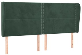 Κεφαλάρι με Πτερύγια Πράσινο 203x23x118/128 εκ. Βελούδινο 3117885