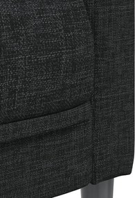 vidaXL Καναπές Τριθέσιος Μαύρος Υφασμάτινος