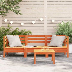 vidaXL Corner Sofa 3-θέσιο Solid Pine Wood Κερί Παλαίωσης 3-Seater