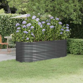 vidaXL Ζαρντινιέρα Ανθρακί 224x80x68 εκ Ατσάλι με Ηλεκτρ. Βαφή Πούδρας