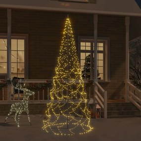 vidaXL Χριστουγεννιάτικο Δέντρο με Ιστό 500 LED Λευκό Θερμό 300 εκ.