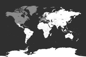 Εικόνα σε μοντέρνο χάρτη από φελλό με ασπρόμαυρη απόχρωση - 90x60  flags