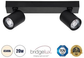 Σποτ Φωτιστικό Οροφής LED Downlight 20W Μαύρο Φυσικό 4500K LEONARDO 60346 Globostar-60346-Μαύρο 60346