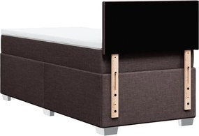 vidaXL Κρεβάτι Boxspring με Στρώμα Σκούρο Καφέ 80x200 εκ. Υφασμάτινο