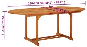 ΤΡΑΠΕΖΙ ΚΗΠΟΥ 200 X 100 X 75 ΕΚ. ΑΠΟ ΜΑΣΙΦ ΞΥΛΟ ΕΥΚΑΛΥΠΤΟΥ 316068