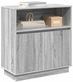 vidaXL Πλαϊνό Γραφείο με LED Γκρι sonoma 71 x 34.5 x 75 εκ.