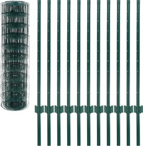 vidaXL Συρματόπλεγμα Σετ Πράσινο 20 x 1 μ. Ατσάλινο