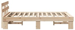 vidaXL Σκελετός Κρεβατιού με κεφαλάρι Καφέ 140 x 190 cm
