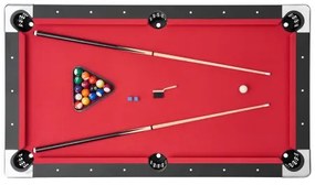 VEVOR Pool Table, 183cm Portable Billiards Tables, Adjustable Feet Stable Game Table, Entertainment Set Includes Ball, Cue, Rack, Chalk and Brush, Black with Red Cloth, for Family Use, Recreation Room