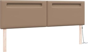 vidaXL LED κεφαλάρι Καπουτσίνο 180 cm Τεχνητό Δέρμα