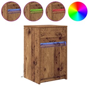 vidaXL LED Κρεβατάκι Ντουλάπα 2 pcs Παλαιό ξύλο 38 x 34 x 61 εκ.