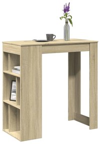 Τραπέζι Μπαρ με Ράφια Sonoma Δρυς 102x50x103,5εκ Επεξ. Ξύλο