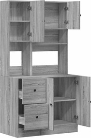 vidaXL Ντουλάπι Κουζίνας Γκρι sonoma 95x50x180 εκ. Επεξεργ. Ξύλο