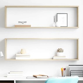 vidaXL Ράφια Κύβοι Τοίχου 2 τεμ. Sonoma Δρυς 100x15x30 εκ. Επεξ. Ξύλο