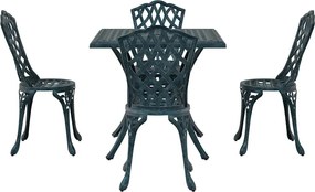 vidaXL Σερβίτσιο τραπεζιού κήπου 5 pcs Πράσινο Χυτό αλουμίνιο