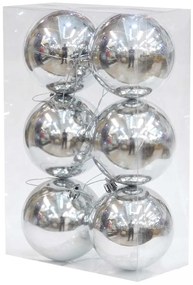 Χριστουγεννιάτικες Μπάλες Ασημί Set/6 τεμάχια 4cm 237291