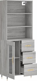 vidaXL Ντουλάπι Γκρι Sonoma 69,5 x 34 x 180 εκ. Επεξεργασμένο Ξύλο