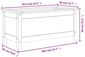 Ζαρντινιέρα Μελί 82,5 x 40 x 39 εκ. από Μασίφ Ξύλο Πεύκου - Καφέ