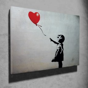 Διακοσμητικός πίνακας Wallxpert 966BRS1111, The girl with the balloon by Banksy, 50x70 cm, Πολύχρωμος