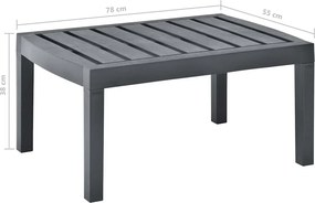 vidaXL Τραπεζάκι Κήπου Ανθρακί 78 x 55 x 38 εκ. Πλαστικό