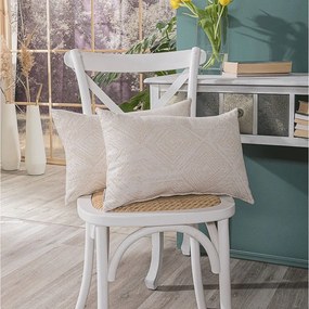 Μαξιλαροθήκη Διακοσμητική Izola 01 Ecru Teoran 30X50 Cotton-Polyester