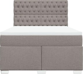 vidaXL Κρεβάτι Boxspring με Στρώμα Taupe 140x200 εκ. Υφασμάτινο
