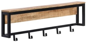 vidaXL Κρεμάστρα Ρούχων 87x10x27 εκ. Μασίφ Ακατέργαστο Ξύλο Μάνγκο