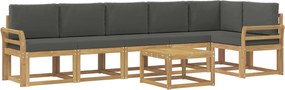 vidaXL Σειρά Καναπέ Εξωτερικού 7 pcs Άσπρο και Ανθρακί Πολυεστέρας