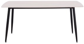 Τραπέζι Rav λευκό μαρμάρου sintered stone-μαύρο μέταλλο 160x90x75