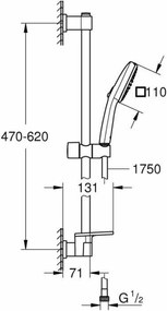 Στήλη ντους Grohe Vitalio Comfort 110 Πλαστική ύλη