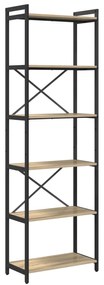 vidaXL Βιβλιοθήκη Sonoma Δρυς 60 x 30 x 188 εκ MDF και Χάλυβας
