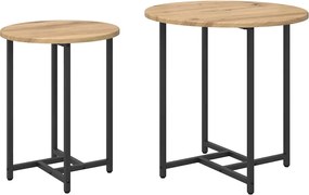 vidaXL Σετ βοηθητικά τραπεζάκια 2 pcs Δρυς Artisan και Μαύρο