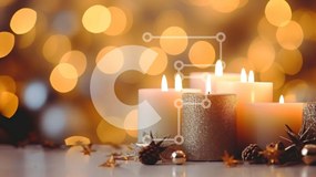 Intra Συλλεκτικό Ξύλινο Παζλ Plywood 4mm - Τρία αναμμένα κεριά σε χρυσό φόντο Bokeh Σε Ξύλινο Κουτί - Διαστάσεις: 10x10 cm – 25 κομμάτια