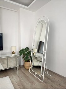Ορθογώνιος καθρέφτης με μεταλλικό πλαίσιο και βάση Λευκό 180x70x1.5 cm